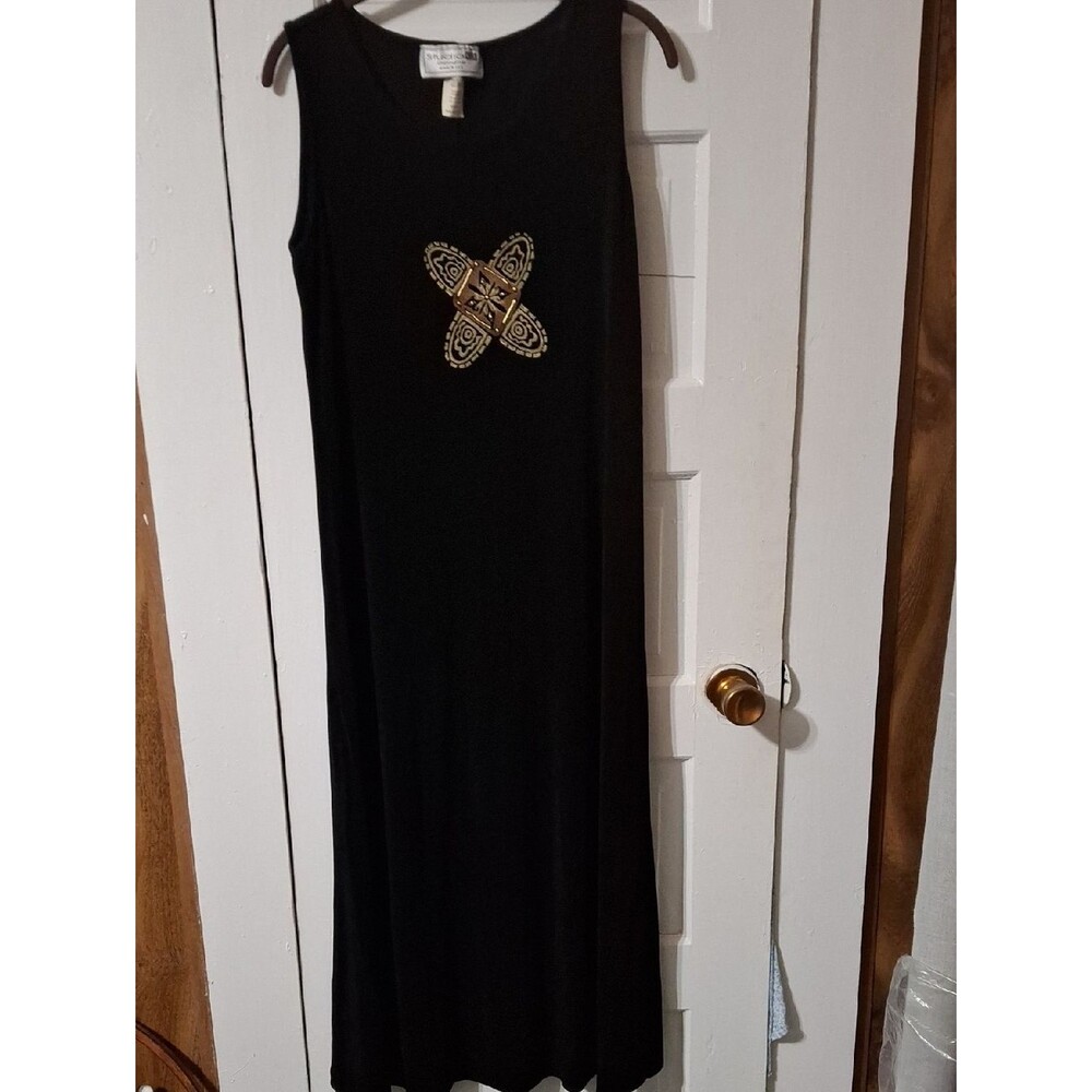 Studio Black Maxi Dress with Gold Embellishment (Mis221)